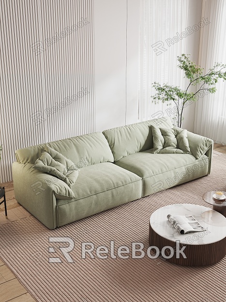 Cream style double sofa model