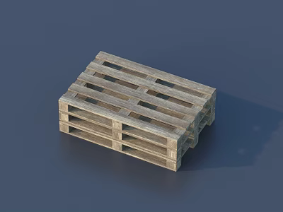 Sturdy Wooden Pallet With Slatted Design For Household Storage And Transport 3d model