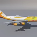 Yellow And Orange Painted Jet Airplane With Stylish Livery And Unique Design