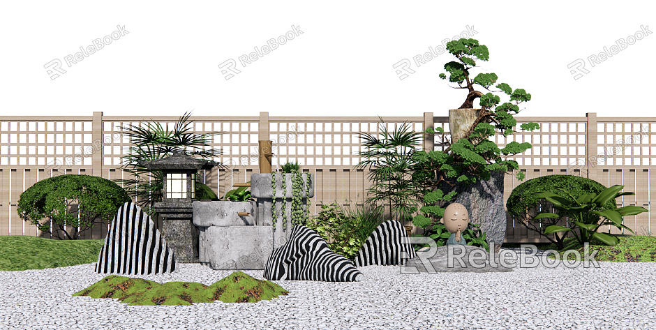 New Chinese style landscape sketch courtyard landscape model