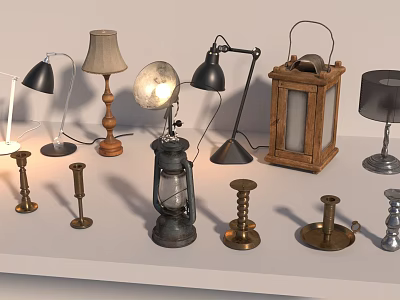 Various Table Lamps With Different Styles Materials And Designs For Home Decor 3d model