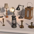 Various Table Lamps With Different Styles Materials And Designs For Home Decor 3d model