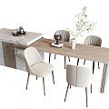Modern Dining Table and Chair Combination 3d model