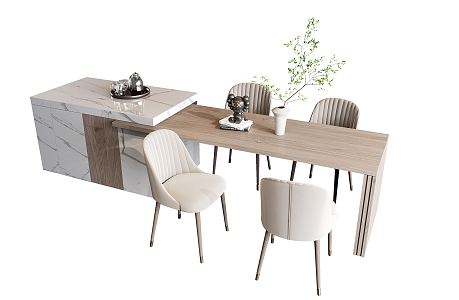 Modern Dining Table and Chair Combination 3d model