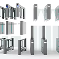 Various Modern Public Facility Turnstiles And Automatic Access Gates With Metal Structure Design 3d model
