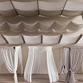 Modern drapery ceiling gauze curtain bed curtain mosquito net fabric ceiling 3d model