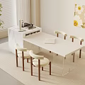 Cream wind island table and chair open table decoration painting 3d model