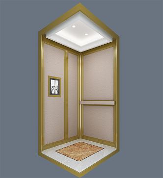 Light Luxury Elevator Car 3d model