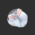 Abstract Paper Carving Sculpture Featuring Folded Design And Red Decorative Lines
