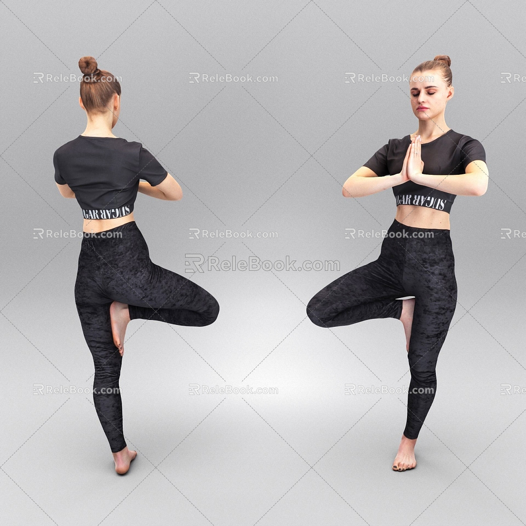 Modern Woman Yoga Girl 3d model