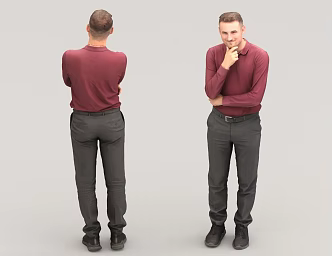 See the exhibition characters passers-by men talk 3d model