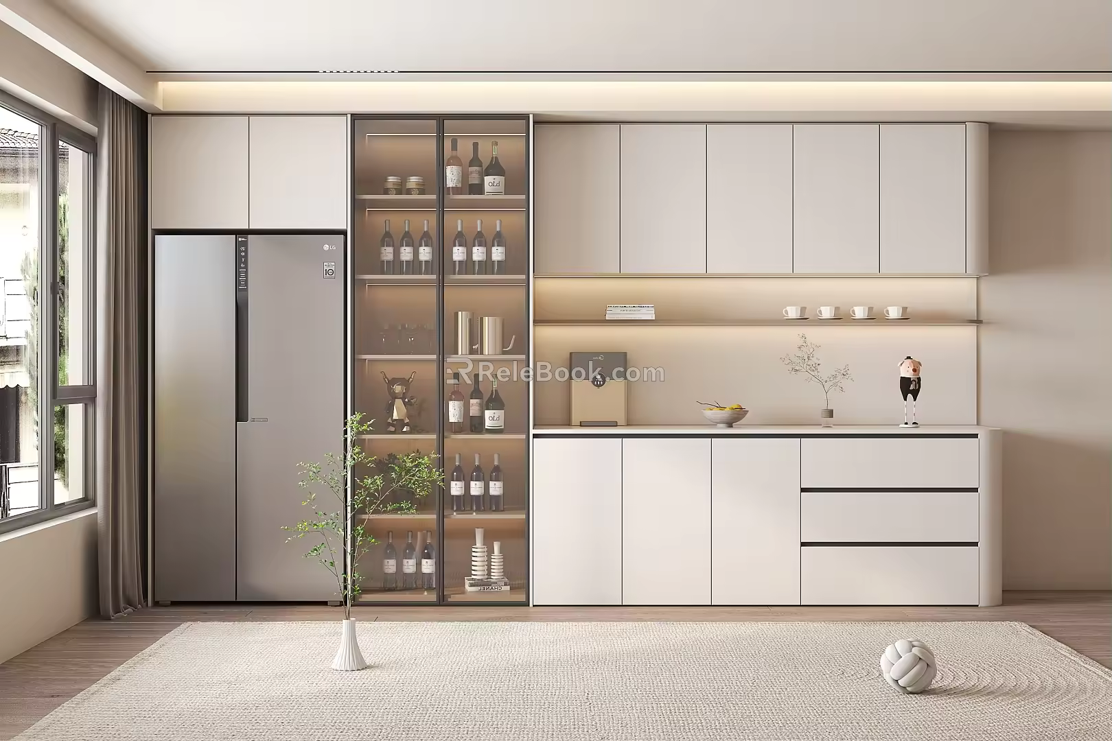Modern Wine Cabinet Simple Wine Cabinet Sideboard 3d model