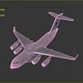 Grey Military Transport Aircraft Model With Four Engines And Large Wings