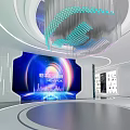 Modern science and technology enterprise exhibition hall interactive touch all-in-one machine digital sand table interactive touch screen LED splicing screen 3d model