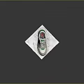 White and Green Platform Shoes With Perforated Upper Beige Sole And Logo On Tongue