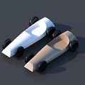 Electric Toy Cars in White and Beige with Black Wheels and Streamlined Design