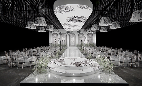 Modern Wedding Scene Xiaoxiang Wedding Venue Layout 3d model