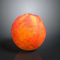 Fresh Ripe Juicy Peach With Vibrant Orange Red Yellow Smooth Skin Isolated On Dark Background