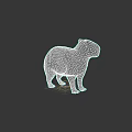 Realistic 3D Capybara Model Standing On Gray Background Rendering