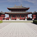 Chinese Temple Ancient Building Group Temple Architecture 3d model