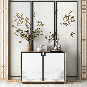 New Chinese-style Side Cabinet Entrance Side Cabinet 3d model