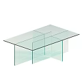 Modern Amber Transparent Coffee Table With Geometric Stacked Panel Design