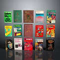 Vintage Book Collection With Colorful Covers Various Designs And Classic Titles