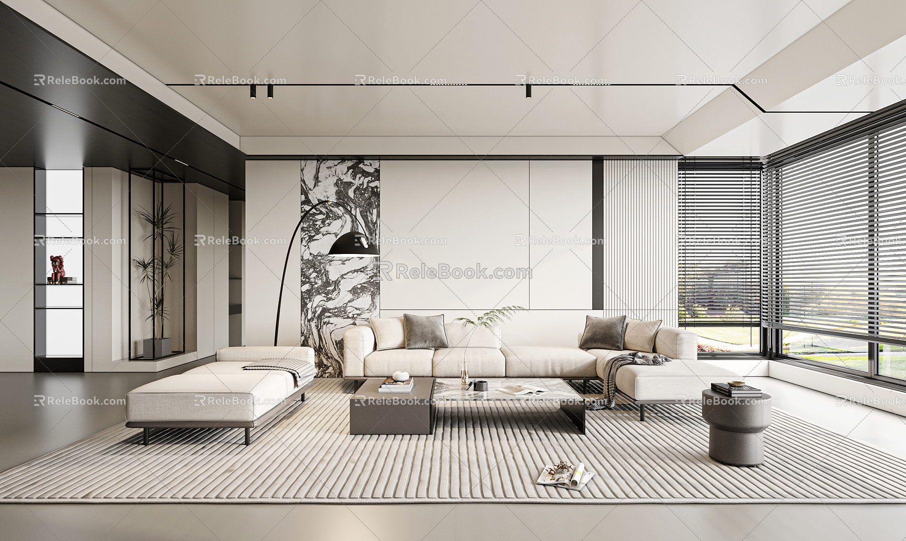 Modern Minotti living room 3d model