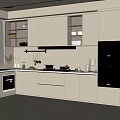 Modern Kitchen Interior With White Cabinets Black Appliances Countertop And Natural Light