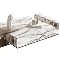 Modern Marble Coffee Table With Decorative Sculptures And Stylish Accents