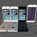 Apple Smartphones In White Gold Black With Display Screens And App Icons