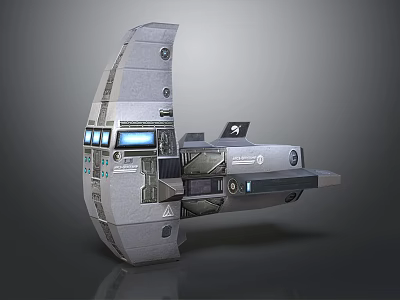 Futuristic Spacecraft Design With Sleek Exterior And Cockpit Windows For Cosmic Exploration 3d model