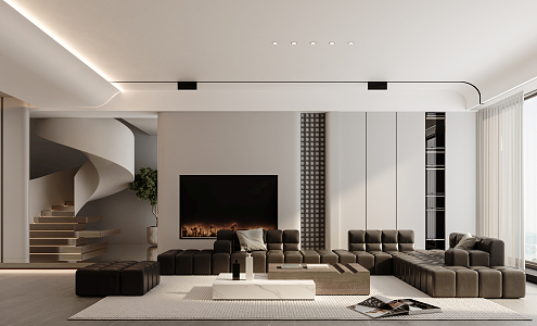 modern living room 3d model