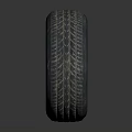 Car Tire With Detailed Tread Pattern And Metal Rim On Dark Background