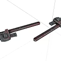 Old Rusty Pipe Wrenches As Vintage Weapons With Long Metal Handles