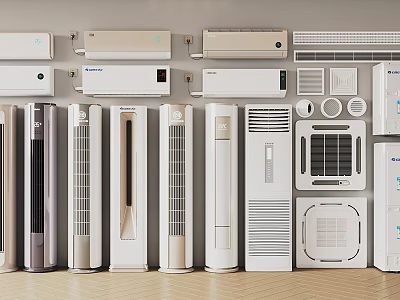 Modern Air Conditioners And Fans Wall Mounted Floor Standing Models With Contemporary Designs 3d model