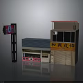 Commercial Retail Building With Storefront Signage Roll Up Door And Outdoor Billboard