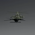 3D Military Helicopter Model With Camouflage Paint Rotor And Fuselage Design