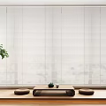 blinds venetian blinds shangri-la curtain cushion coffee table plant 3d model