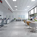 Spacious Bright Public Service Hall With Service Counters Waiting Chairs And Organized Layout