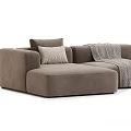 Modern Cozy Sofa Designs with Light Gray Brown Dark Gray Colors Pillows and Throw Blankets