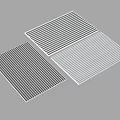 Three Decorative Rectangular Striped Panels In Black White And Gray 3d model