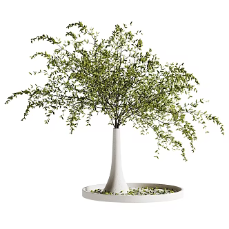 Modern branch bouquet vase flower art 3d model