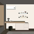Modern Dressing Table Makeup Table Stool Combination Table Cabinet Combination 3d model