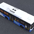 Blue And White Pure Electric Bus By Keyue For Urban Public Transport