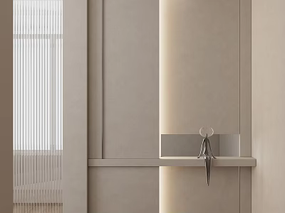 Modern Minimalist Entryway Interior With Wall Lighting Coat Hook And Console Table 3d model