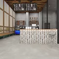 Modern Industrial Style Reception Area With Comfortable Dining Seats And Full Height Glass Partitions