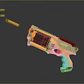 Yellow and Gray Plastic Toy Gun with Orange Dart for Kids Daily Play Activity