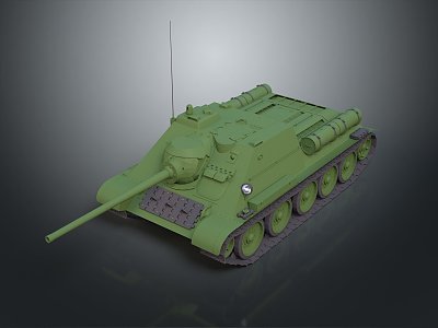 SU85 TANK MILITARY VEHICLE MECHANIZED UNIT 3d model