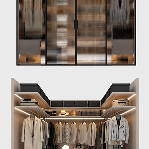 Modern wardrobe cloakroom combination 3d model